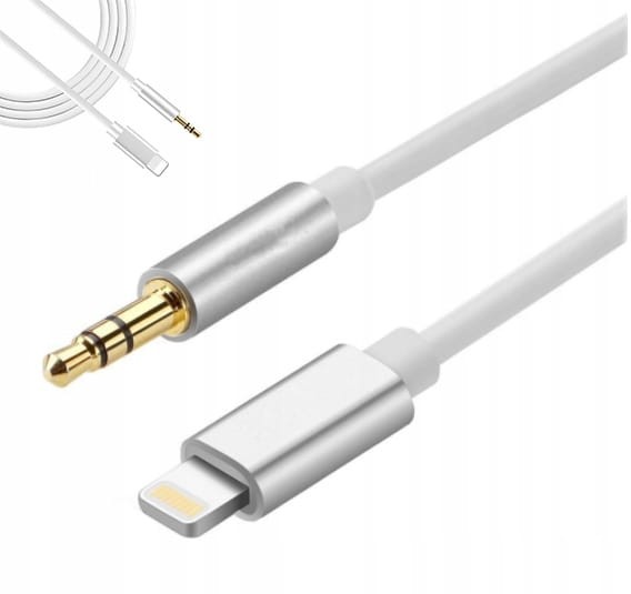 Kabel Przejściówka AUX Lightning Audio iPhone mini Jack 3,5 iPhone iPad 1M - zdjęcie 1