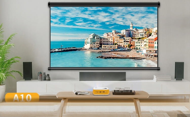 PRZENOŚNY RZUTNIK MINI PROJEKTOR LED FULL HD 1080p USB 1800lm 2000:1 100" cali Zenwire A10 - zdjęcie 5