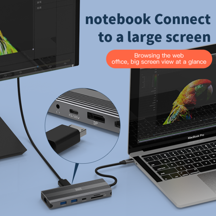 HUB USB-C 10w1 Display Port 1.4 HDMI 2.1 8K 4K 120Hz 60Hz Full HD 144Hz USB 3.0 SD Power Delivery 100W Macbook M1 M2 M3 M4 Zenwire - zdjęcie 5