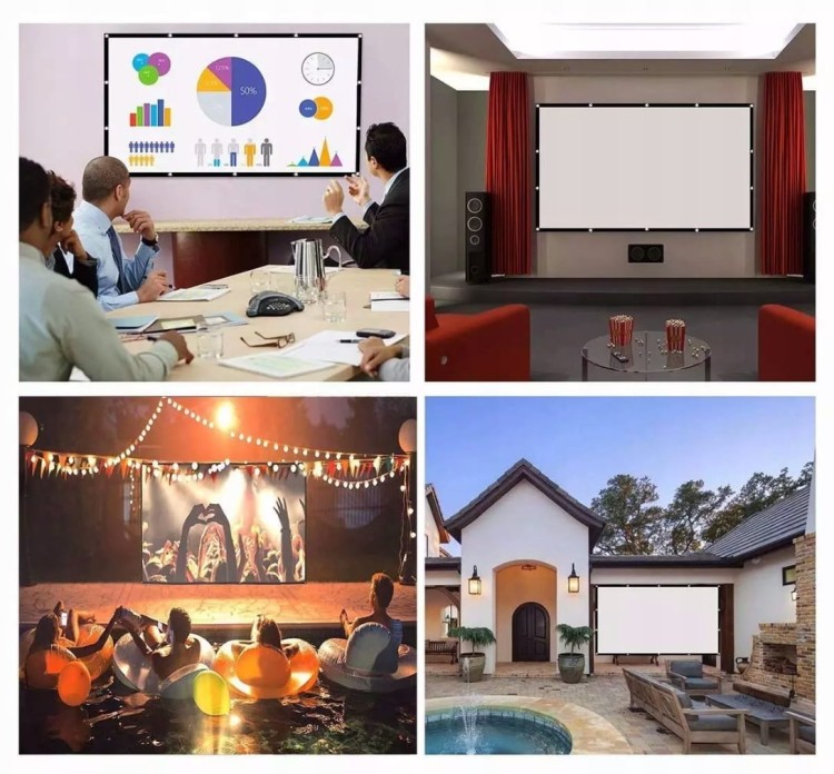 EKRAN PROJEKCYJNY do projektora rzutnika Przenośny Składany 16:9 218x122 cm 100 Cali - zdjęcie 5