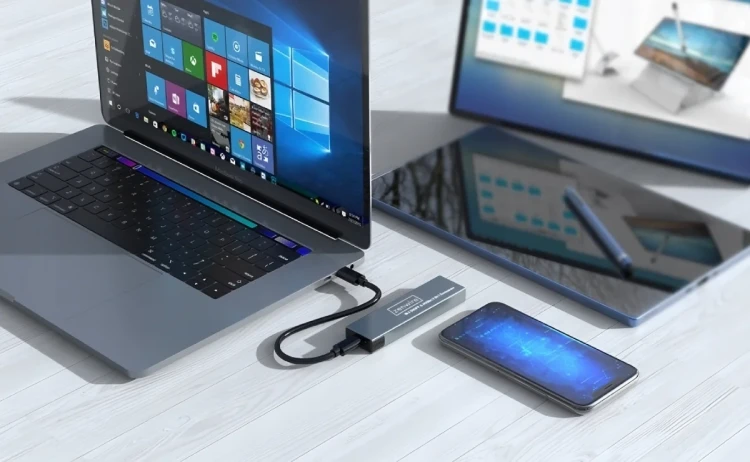 Obudowa Kieszeń Adapter na dysk SSD NVME/SATA PCIe M.2 USB-C M2 Gen2 10GB/s Zenwire BS-2809SN - zdjęcie 9