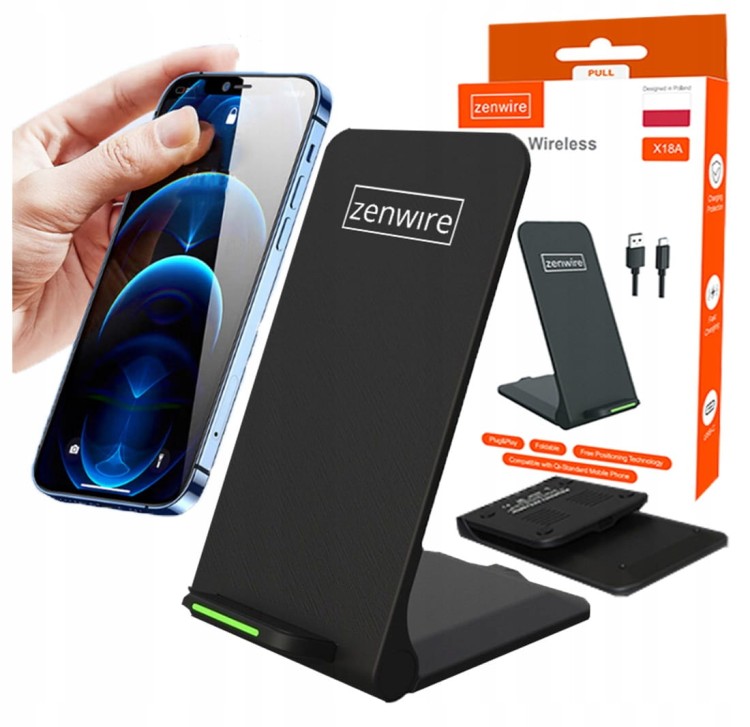 Szybka Bezprzewodowa Ładowarka Indukcyjna Stacja Ładująca USB-C QI 15W FAST X18A - zdjęcie 1