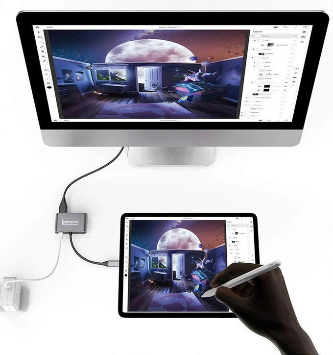 ADAPTER HUB Przejściówka USB-C 4W1 HDMI 4K VGA USB Zenwire BYL-2310 - zdjęcie 9