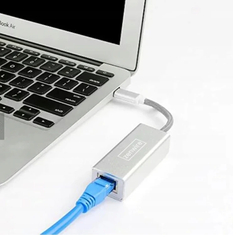 Adapter USB-C Fast Ethernet RJ45 Przejściówka USB A LAN Zenwire - zdjęcie 3